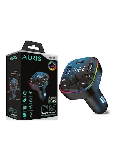 Auris Ars-c6 Bluetooth/usb Fm 20w 2usb+pd Rgb Fm Transmitter