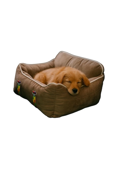 Pawgo, Premium Taşınabilir Kedi Ve Köpek Araba Koltuğu, Tasma Klipsli, Ayarlanabilir Kayışlı Bej, 40 X 55