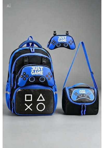 Gamer Joistik Desenli Ilkokul Çanta Seti Termal Beslenmeli Ve Kalemlikli Erkek Çocuk Okul Çantası Çocuk Sırt Çantası Mavi Mavi Gamer Joistik Desenli Ilkokul Çanta Seti Termal Beslenmeli Ve Kalemlikli Erkek Çocuk Okul Çantası Çocuk Sırt Çantası Mavi Mavi