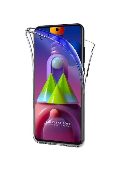 Teknomoda Samsung Galaxy Uyumlu M51 Kılıf 360 Şeffaf Ön Arka Korumalı Silikon