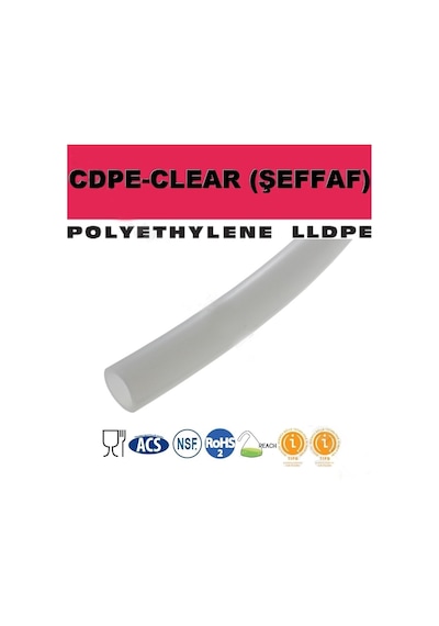 1 Metre 12 Mm.Lik Pe Natural Şeffaf Hortum