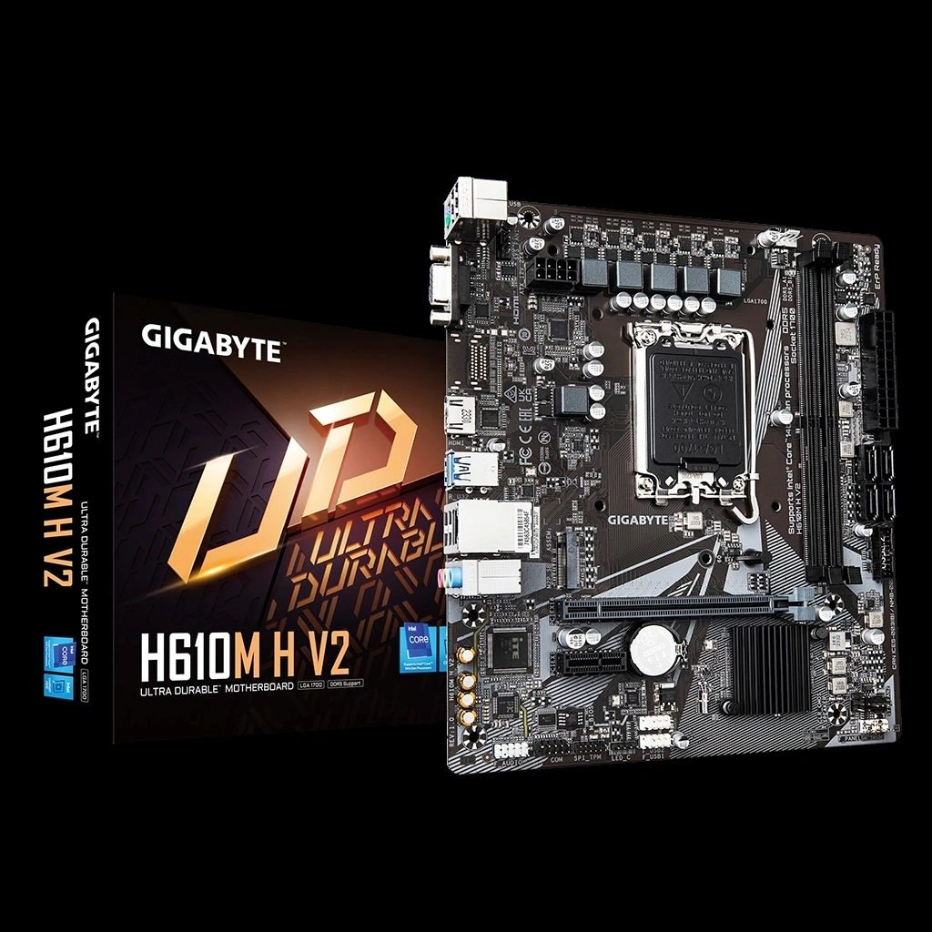 Gıgabyte H610m H V2, Rev.1.0, 5600mhz, 2xddr5, M.2, D-sub, Hdmı, 12-13.14.nesil, Lga1700 Soket, Ana