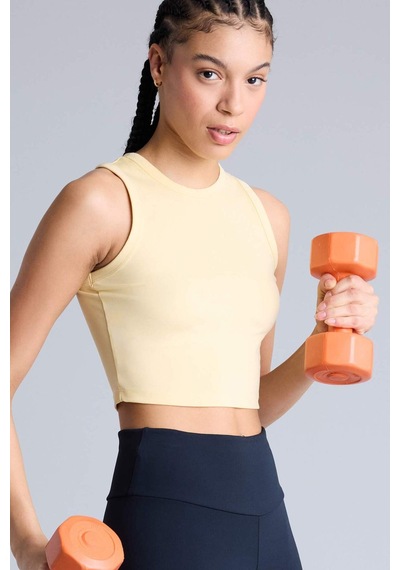 Defacto Crop Top Bisiklet Yaka Sporcu Atlet E7723ax26spyl488 Sarı-yl488