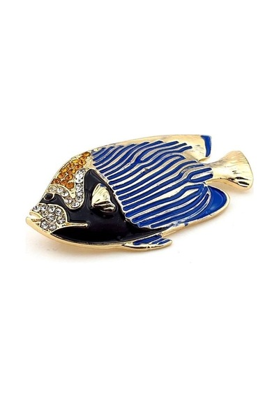 Solfera Imparator Melek Balığı Resif Angel Fish Zirkon Rozet Broş Rz091