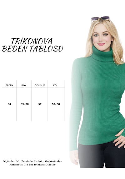 Trikonova Balıkçı Yaka Parmak Detaylı Yeşil