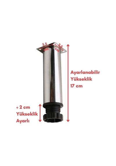 15 Cm Ayarlanabilir Mobilya Kanepe Baza Koltuk Metal Destek Yükseltici Ayağı Krom Ayakları Metalik Diğer