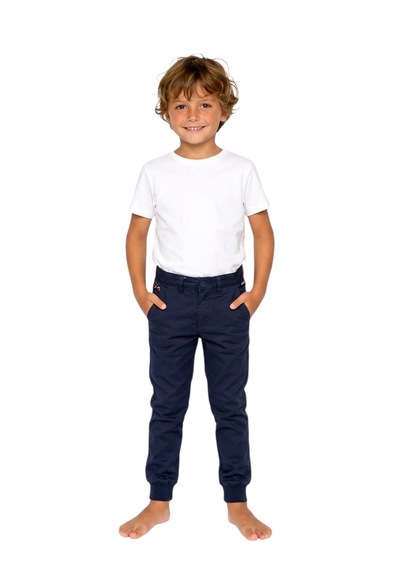Coupon Çocuk Gabardin Pantolon / Garni Paça - Mevsimlik Lacivert