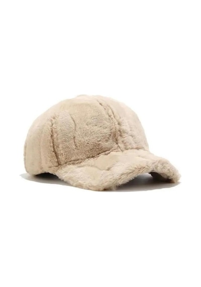 Kadın Kışlık Soft Peluş Kep Şapka Bej