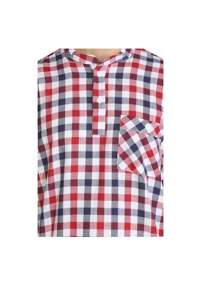 Kısa Kol Şile Bezi Hakim Yaka Erkek Tshirt Kırmızı Lacivert Karel