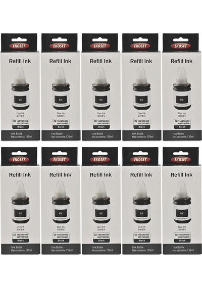 Ekoset Canon G3411 G4411 Uyumlu Siyah Mürekkep 135 ML 10 Adet