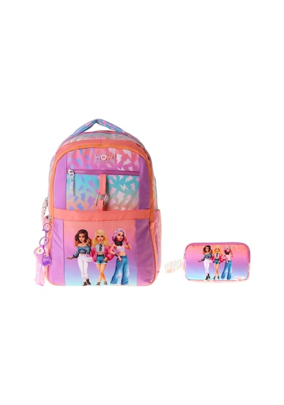 Wow Generation Shine Kız Çocuk Turuncu - Mor İlkokul Okul Çantası Ve Kalemlik Seti - Setwg-w6090c Çok Renkli