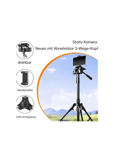 Profesyonel 3 Yollu Alüminyum Tripod, 190 Cm, Ring Light, Kamera Ve Selfie Uyumlu Diğer