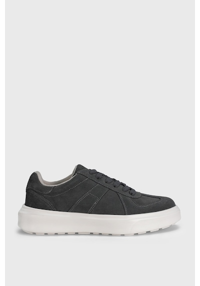 Lufian Jaques Erkek Deri Sneaker Ayakkabı Koyu Gri