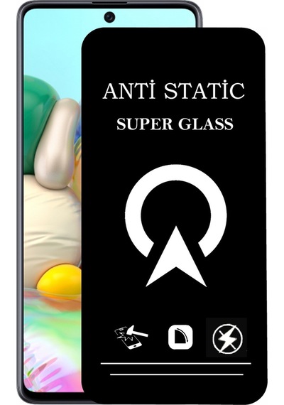 Samsung Uyumlu Galaxy A71 Tam Kaplayan Cam Anti Statik Safir Çizilmez Ekran Koruyucu