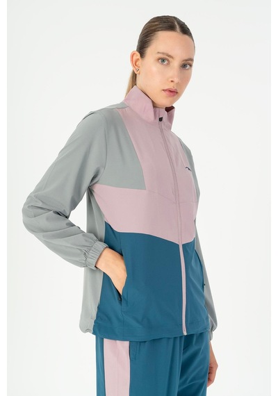 Maraton Regular Kadın Dik Yaka Gri- Tracktop Gri-