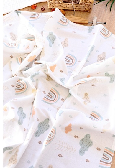 Kız Erkek Bebek Unisex Pazen Kundak Battaniye Stl6596 Beyaz - Fuşya