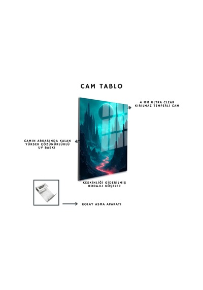 Space/uzay Yapay Zeka Özel Tasarım Cam Tablo Ofis, Mutfak Çocuk Odası, Salon 26