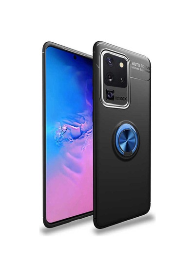 Galaxy S20 Ultra Kılıf Zore Ravel Silikon Kapak Siyah-Mavi