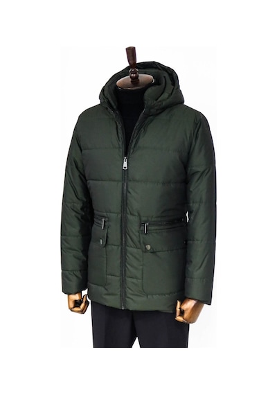 Wessi Slim Fit Kapüşonlu Yeşil Erkek Şişme Mont Yeşil