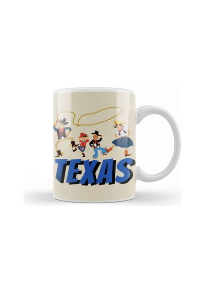 Culture Texas Love Vintage Retro Kupa Bardak Porselen Karışık