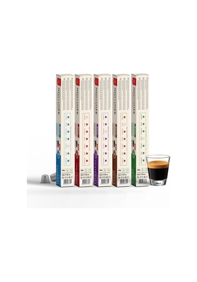 Nish Coffee Single Orijin Kapsül Kahve 5'li Set Ethiopia,colombia,guatemala,kenya,brasil -50 Kapsül Kapsül Kahve