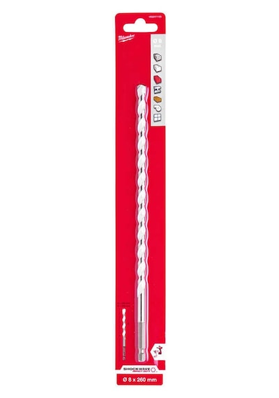 Milwaukee 8. 0X200 mm Hex Girişli Multi Beton Matkap Ucu - T4932471105 -