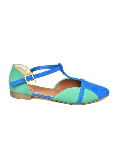Fox Shoes Saks Mavi/su Yeşili Kadın Babet B726881802 Saks Saks Mavi