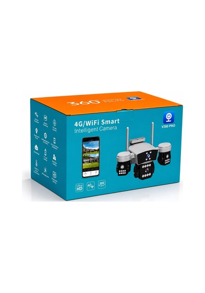 X5 Tech Yt-95w 3mp+3mp+3mp 3 Kameralı Wi-fi Kamera V380 Gece Renkli 360 Derece Led Aydınlatmalı Adap