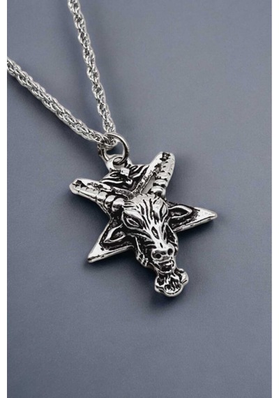 Tezzgelsin 925 Ayar Antik Gümüş Kaplama Goat Head Keçi Kolye Gümüş