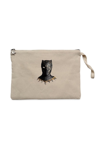 Black Panter Face Krem Clutch Astarlı Cüzdan / El Çantası Krem