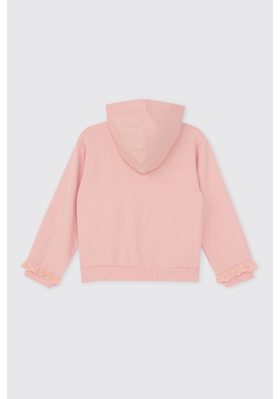 Panço Kız Çocuk Fermuarlı Sweatshirt Pudra