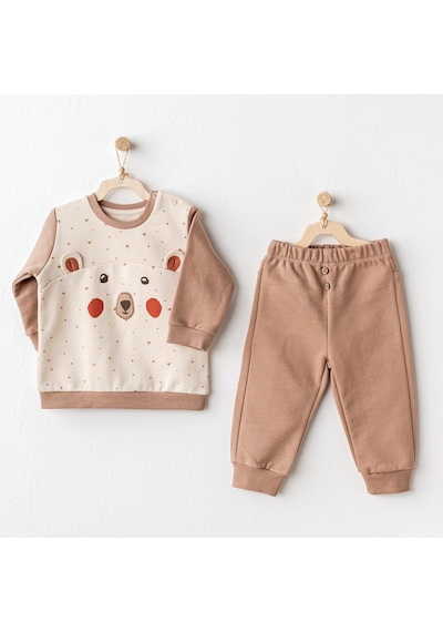 Andywawa Adventurous Bear 2'li Bebek Takımı Ac25026 Bej