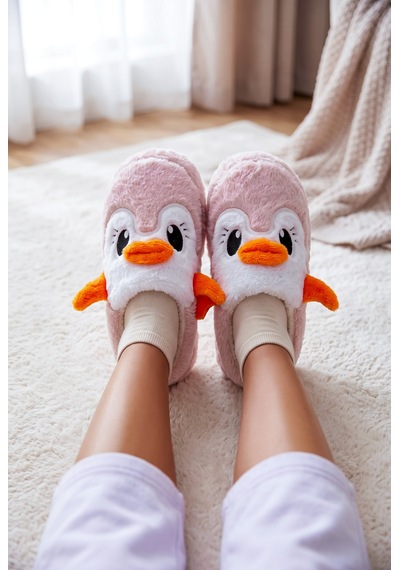Stwenn Kadın Peluş Ev Terliği Penguen Desenli Kışlık Sıcak Tutan Kapalı Burun Yumuşak Tabanlı Rahat Pandufu Pembe Stwenn Kadın Peluş Ev Terliği Penguen Desenli Kışlık Sıcak Tutan Kapalı Burun Yumuşak Tabanlı Rahat Pandufu Pembe
