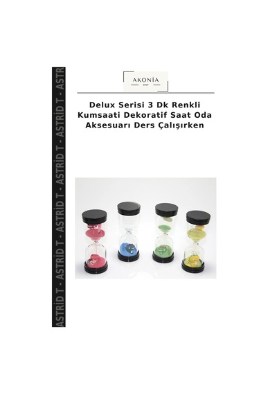 Delux Serisi 3 Dk Renkli Kumsaati Dekoratif Saat Oda Aksesuarı Ders Çalışırken Çok Renkli