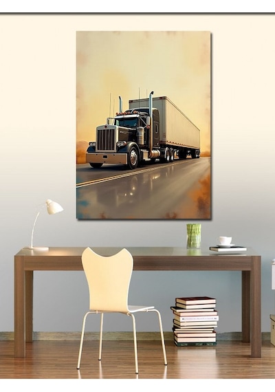 Kanvas Tablo Yolda Yalnız Tır 50cmx70cm