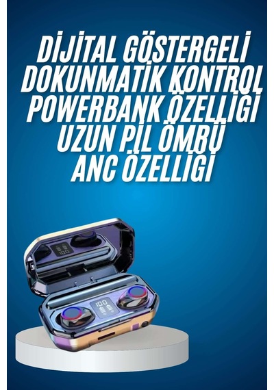 Yeni Nesil Bluetooth Kulaklık Uzun Pil Ömrü El Fenerli Dijital Şarj Göstergeli - Diğer