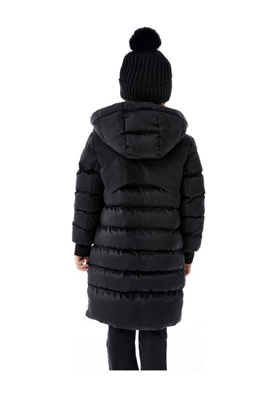 Kız Çocuk Kapüşonlu Kışlık Şişme Mont 51356 Siyah