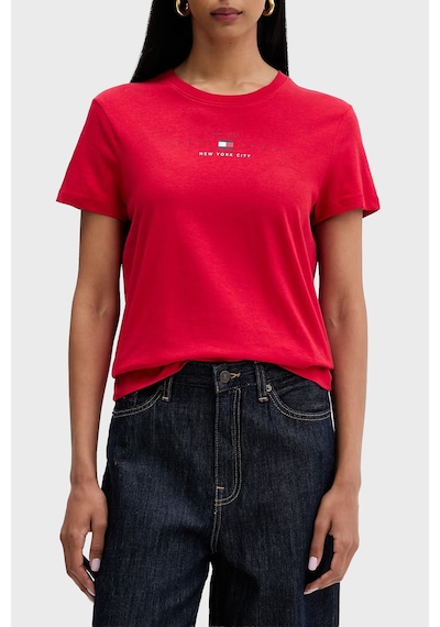 Tommy Jeans T Shirt Kadın T Shirt Dw0dw22789 Xk9 Kırmızı Kirmizi