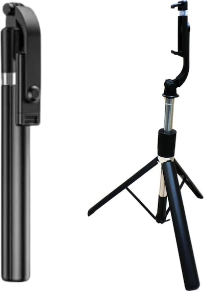 Samsung Galaxy S24 Ultra Uyumlu R1-l Mini Tripod Selfie Stick 3 İn 1