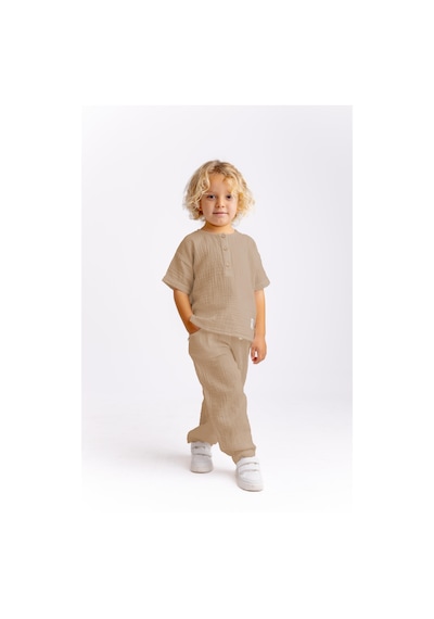 Oliven The Kid Müslin T-shirt Pantolonlu Takım Vizon Vizon