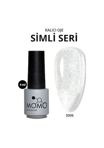 Momo Professional Kalıcı Oje S006 Renkli Simli Şeffaf 4 Ml