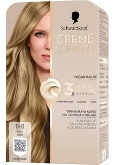 Schwarzkopf Creme Supreme Saç Boyası Koyu Sarı 8-0