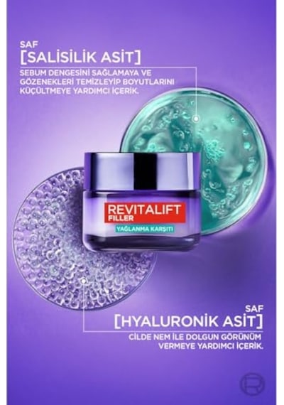 Revitalift Filler Yağlanma Karşıtı Su Bazlı Nemlendirici Jel Krem - Salisilik Asit &amp Hyaluronik Asit