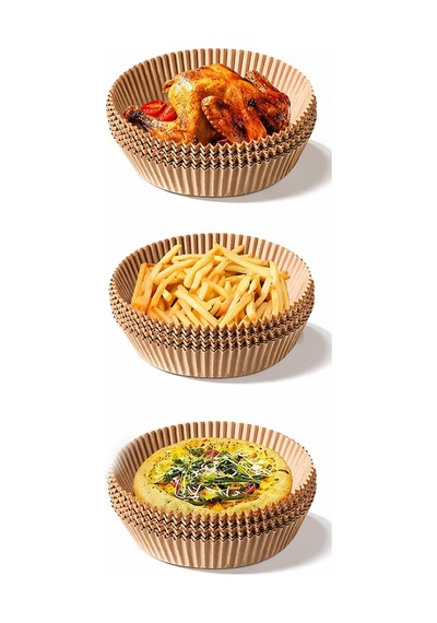 Kahverengi Yuvarlak Airfryer Pişirme Kağıdı Yağlı Kağıt Hava Fritözü İçin 16 Cm