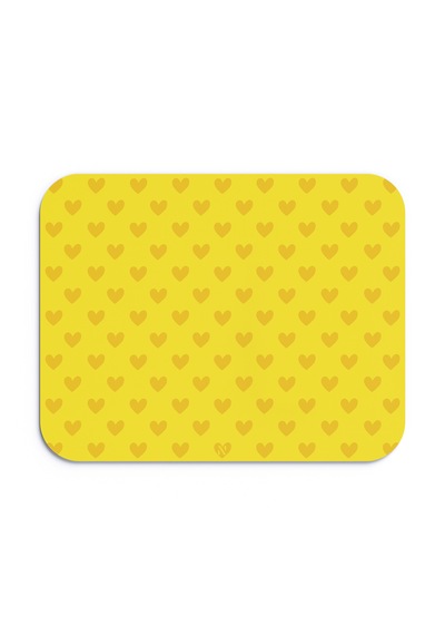 Sarı Renkli Kalpli Desenli Ergonomik Mouse Pad, Kaymaz Yüzey İle Ev Ve Ofis Kullanımı İçin İdeal