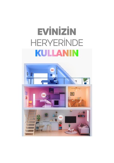 Kumandalı Rgb Renkli Led Ampul 9w E27 Parlaklık Renk Değiştiren Dimmerli Led Aydınlatma Lamba 1 Ad