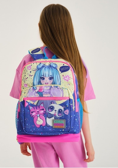 Coral High İlkokul Çantası Seti Mor Pembe Anime - Kız Çocuk