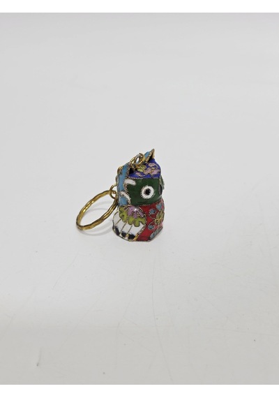Antika Cloisonne Minyatür Baykuş Anahtarlık 3,7x2,3cm 153