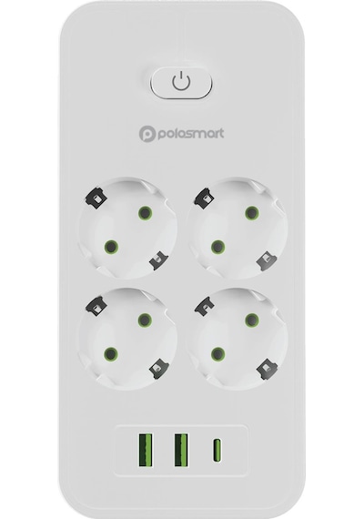Polosmart Mp25 Akım Korumalı Uzatma Kablosu 4'lü Priz 2 Usb Type-c Pd 20w 2 Metre Beyaz 2 M
