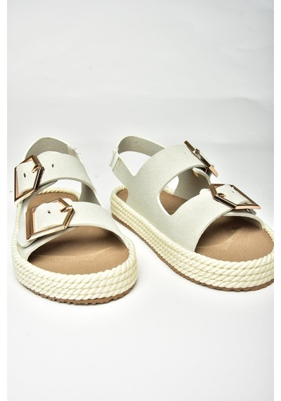 Fox Shoes U596330302 Gri Süet Kadın Sandalet Gri